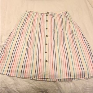 J Crew Multi-Stripe Midi-Skirt XL